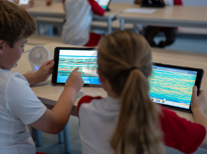 Children using ipads