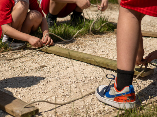 Children during an activityin school grounds