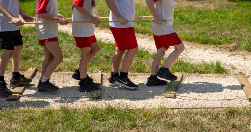Children during an activity in school grounds